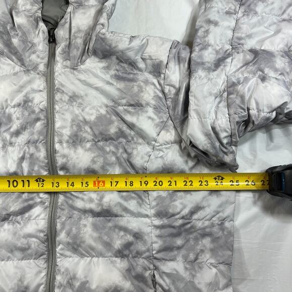 Eddie Bauer EB650 Down Puffer Jacket Women’s 2XL Gray Hooded Full Zip - Picture 3 of 10